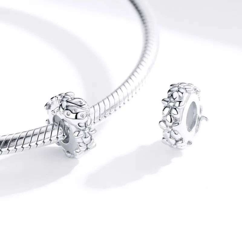 (slika za) Srebrni distančni obesek Pikapolonica v slogu Pandora - BSC112 - Ogled 3