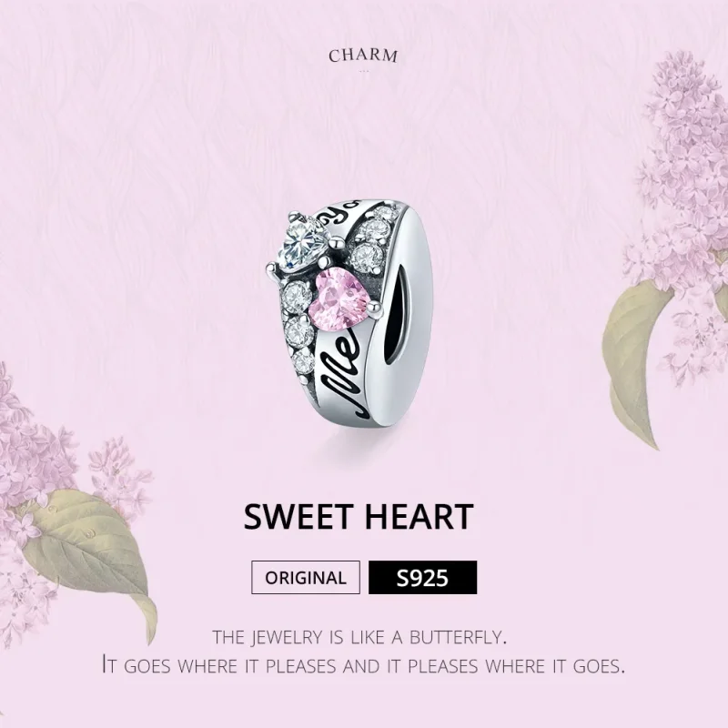 (slika za) Srebrni distančni obesek Sweet Heart Style Pandora - BSC283 - Ogled 6