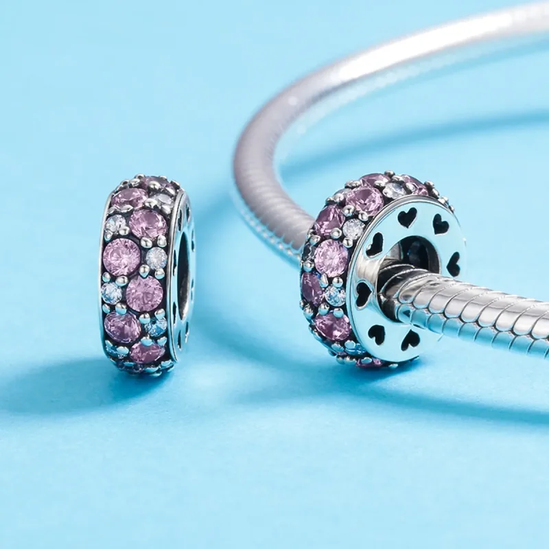 (slika za) Srebrni distančni obesek v obliki srca Pandora - SCC635 - Ogled 4