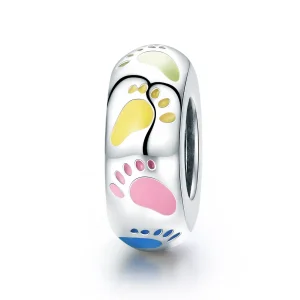 (slika za) Srebrni obesek z distančniki za majhne nogice v stilu Pandora - SCC752