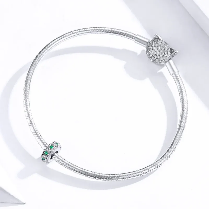 (slika za) Srebrni retro distančnik v slogu Pandora - BSC185 - Ogled 3