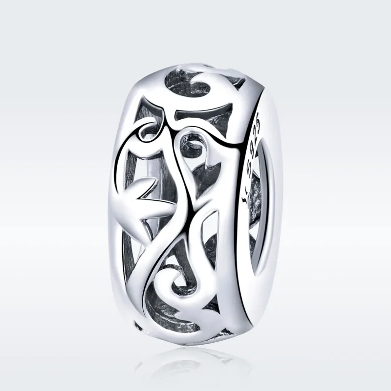 (slika za) Srebrni vintage obesek z distančniki v stilu Pandora - SCC716 - Ogled 3