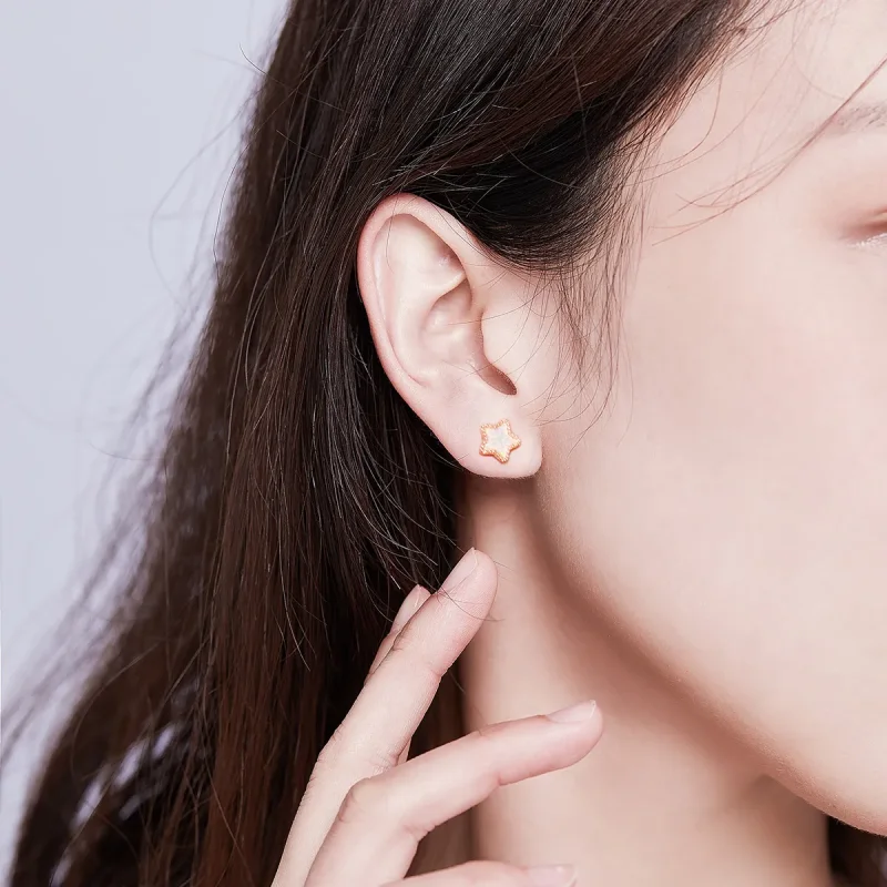 (slika za) Asimetrični uhani v obliki lune v stilu Pandora - SCE691 - Ogled 7