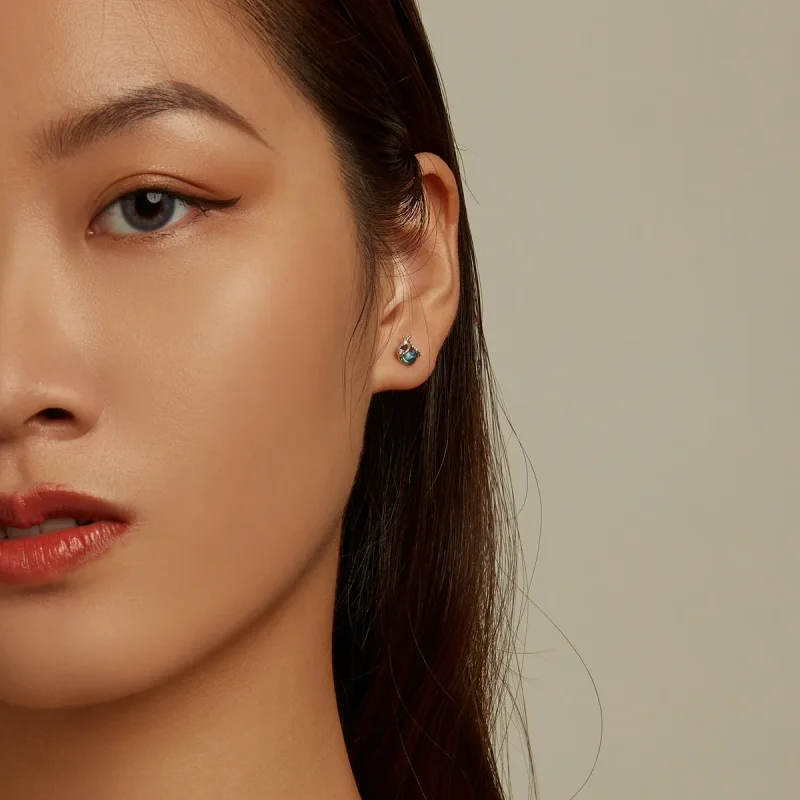 (slika za) Asimetrični uhani v obliki pikapolonice marjetice v slogu Pandora - SCE1364 - Ogled 6