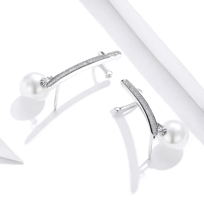 (slika za) Biserni uhani v slogu Pandora - BSE299 - Ogled 3