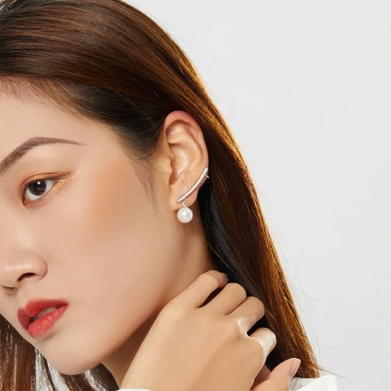 (slika za) Biserni uhani v slogu Pandora - BSE299 - Ogled 7