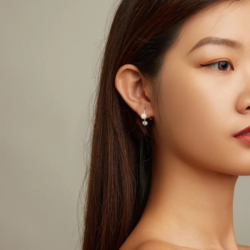 (slika za) Biserni uhani v slogu Pandora - BSE684 - Ogled 5