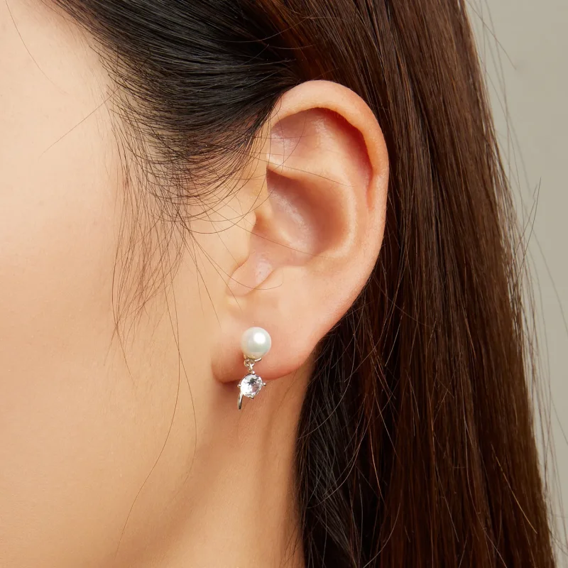 (slika za) Biserni uhani v slogu Pandora - BSE684 - Ogled 6