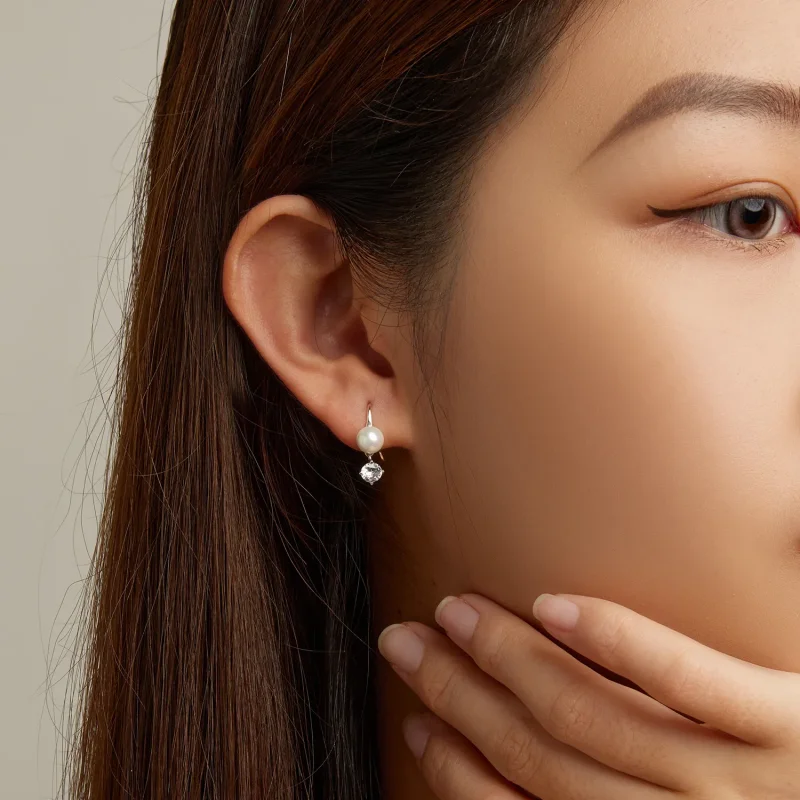 (slika za) Biserni uhani v slogu Pandora - BSE684 - Ogled 7