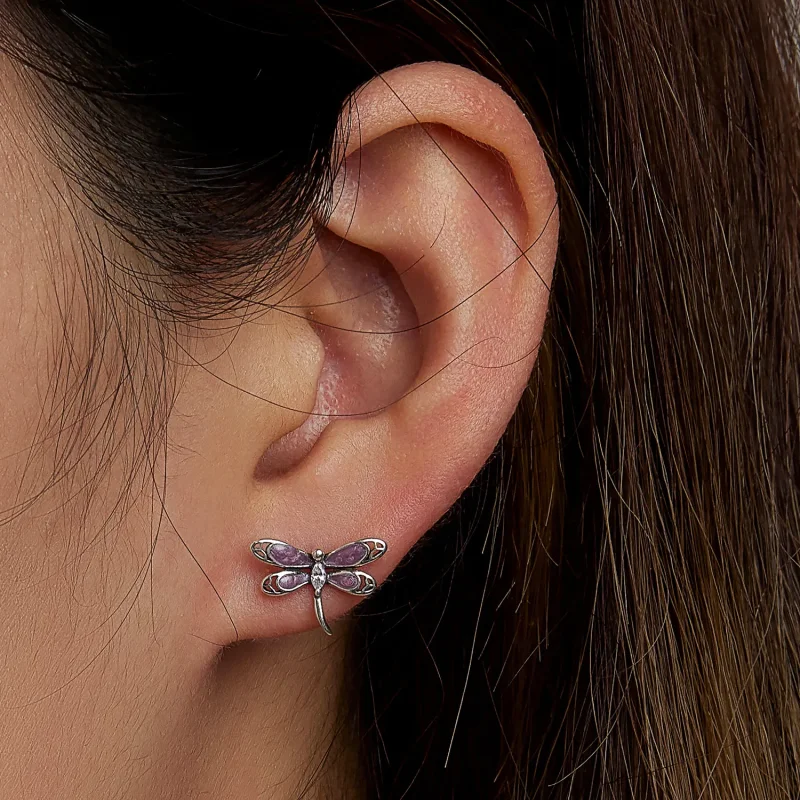 (slika za) Dekliški uhani z roza kačjimi pastirji v stilu Pandora - SCE1414 - Ogled 7