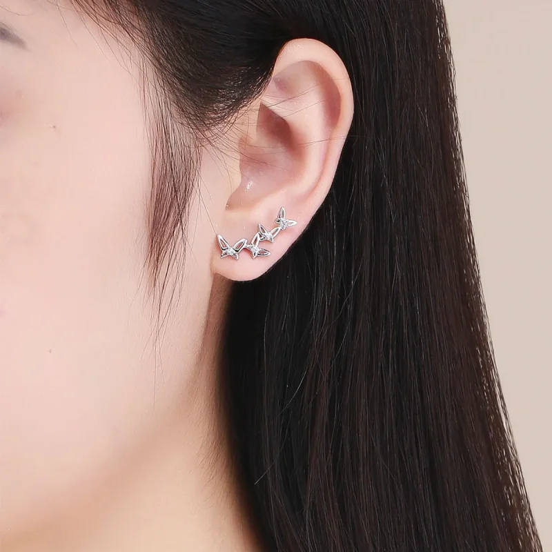 (slika za) Elegantni plesni uhani z metulji v slogu Pandora - BSE056 - Ogled 5