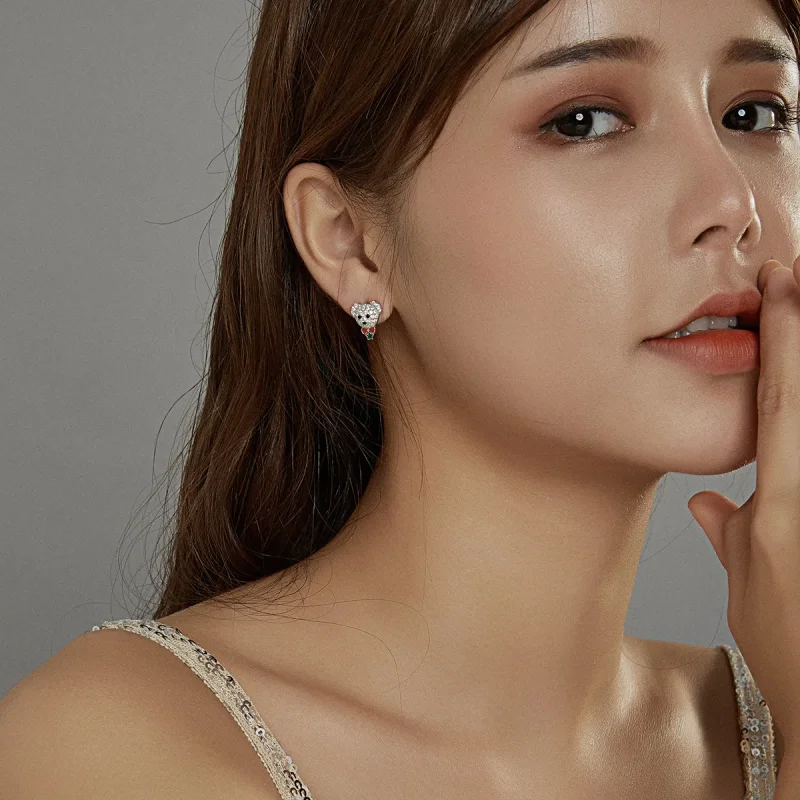 (slika za) Igrivi uhani z medvedki v slogu Pandora - BSE437 - Ogled 6