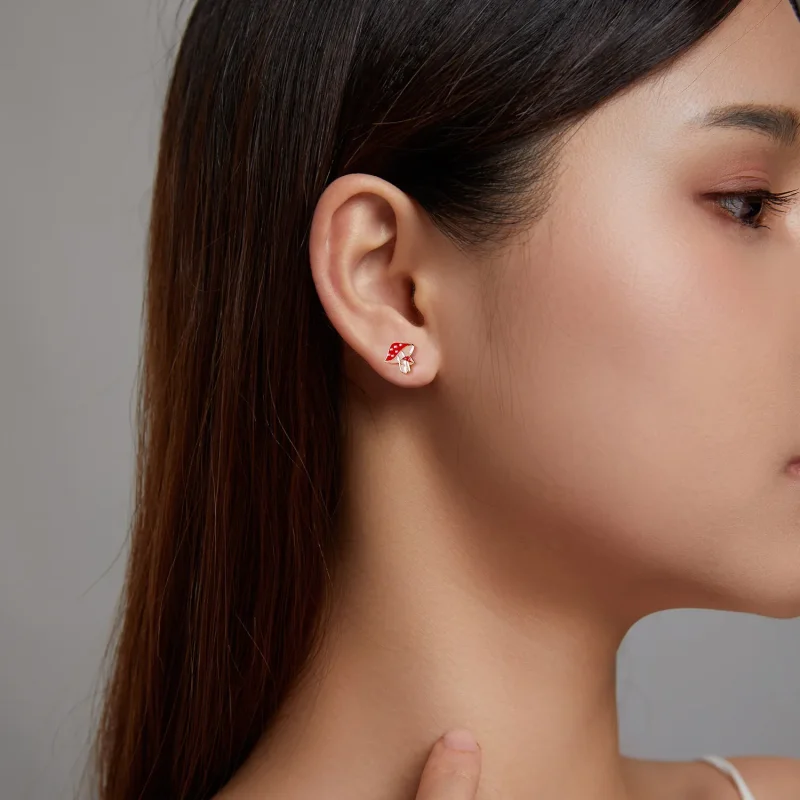 (slika za) Jesen v slogu Pandora - uhani z gobami - SCE1245 - Ogled 3