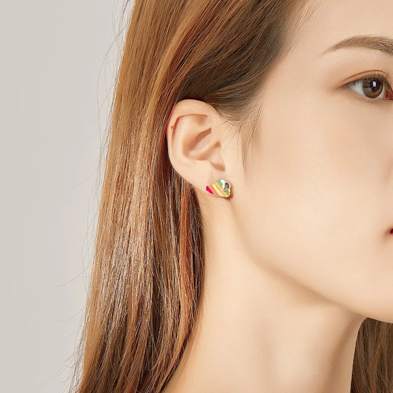 (slika za) Mavrični pasji uhani v slogu Pandora - SCE825 - Ogled 5