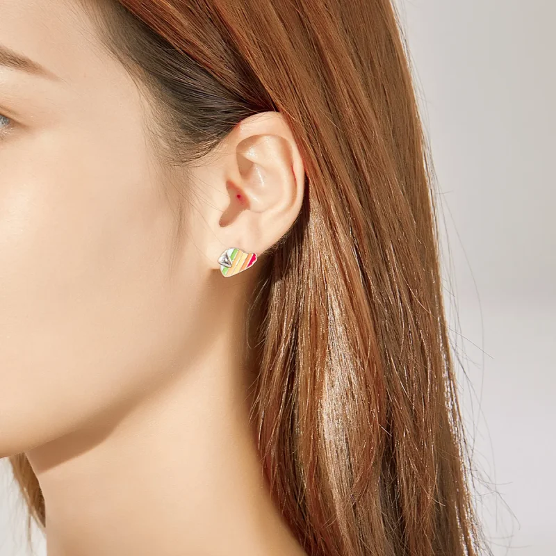 (slika za) Mavrični pasji uhani v slogu Pandora - SCE825 - Ogled 6