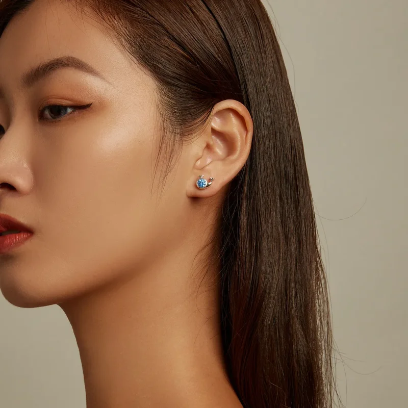 (slika za) Mini uhani s kiti v slogu Pandora - SCE1366 - Ogled 6