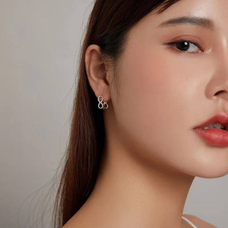 (slika za) Minimalizem v slogu Pandora – neskončni uhani s čepki – BSE503 - Ogled 7