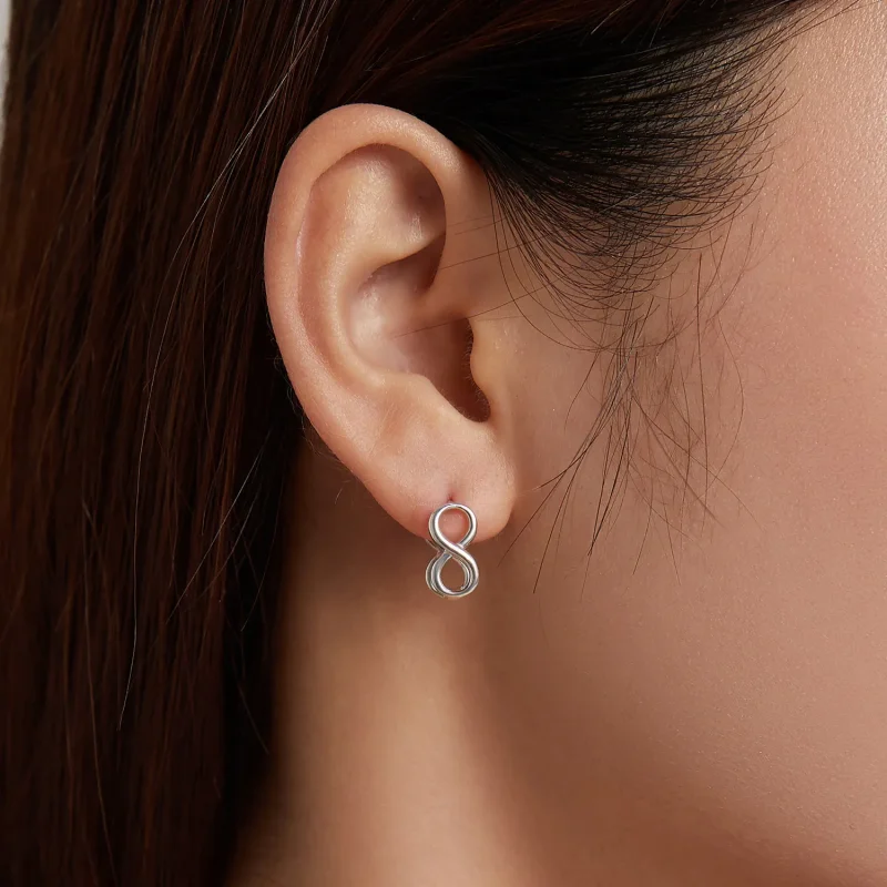 (slika za) Minimalizem v slogu Pandora – neskončni uhani s čepki – BSE503 - Ogled 8