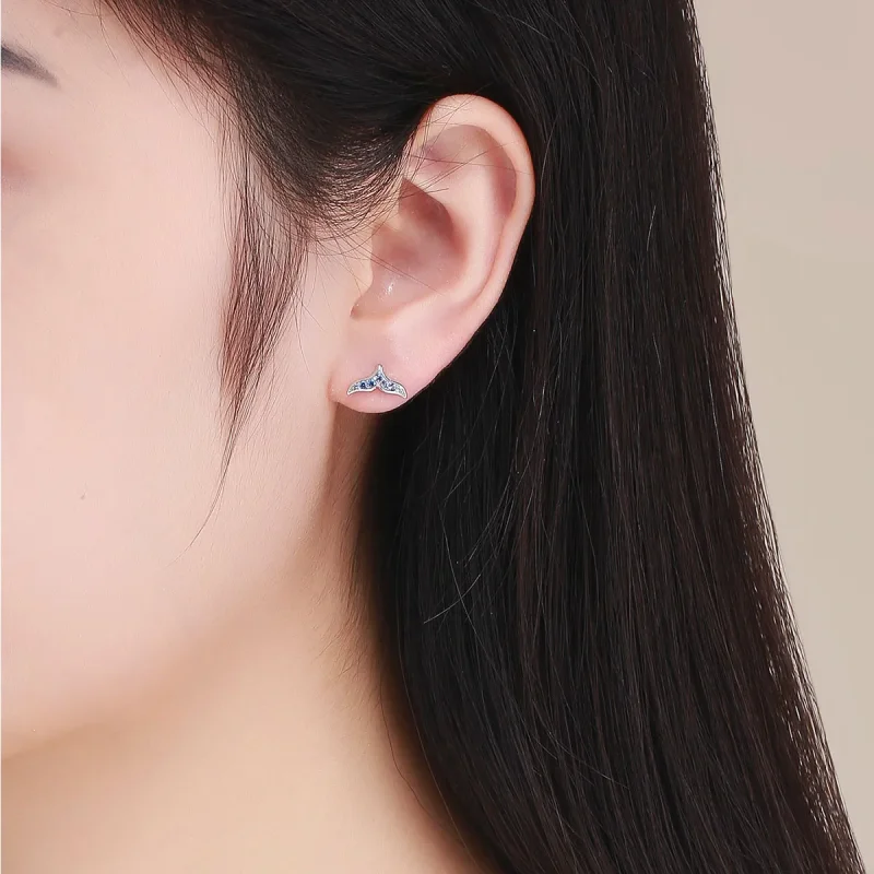 (slika za) Modri uhani z ribjim repom v stilu Pandora - BSE058 - Ogled 5