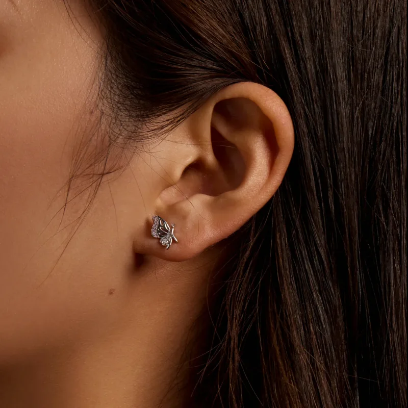 (slika za) Nežni uhani z metulji v stilu Pandora - BSE574 - Ogled 8