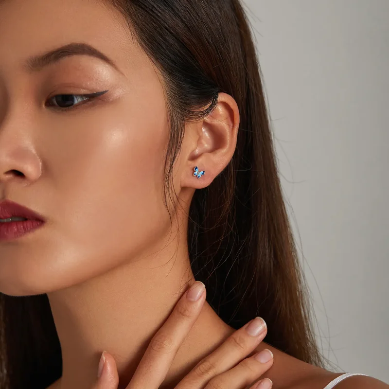 (slika za) Nežni uhani z metulji v stilu Pandora - SCE1285 - Ogled 5