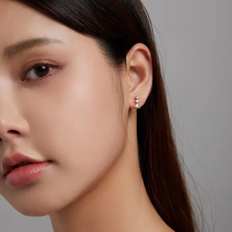 (slika za) Nežni uhani za božično drevo v stilu Pandora - SCE1268-B - Ogled 4