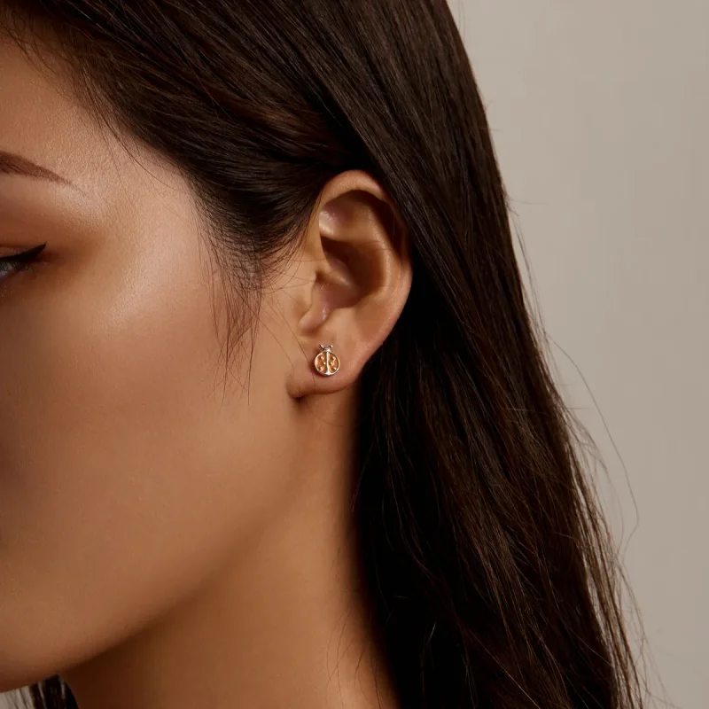 (slika za) Oranžni uhani s pikapolonico v stilu Pandora - SCE1345 - Ogled 5