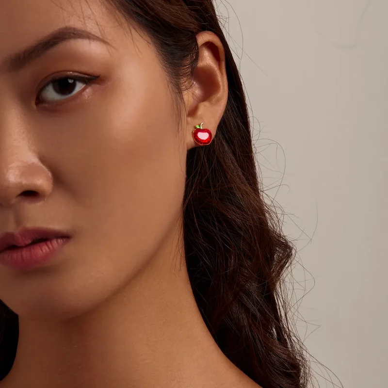 (slika za) Pandora Style božični uhani z jabolki - SCE1314 - Ogled 5