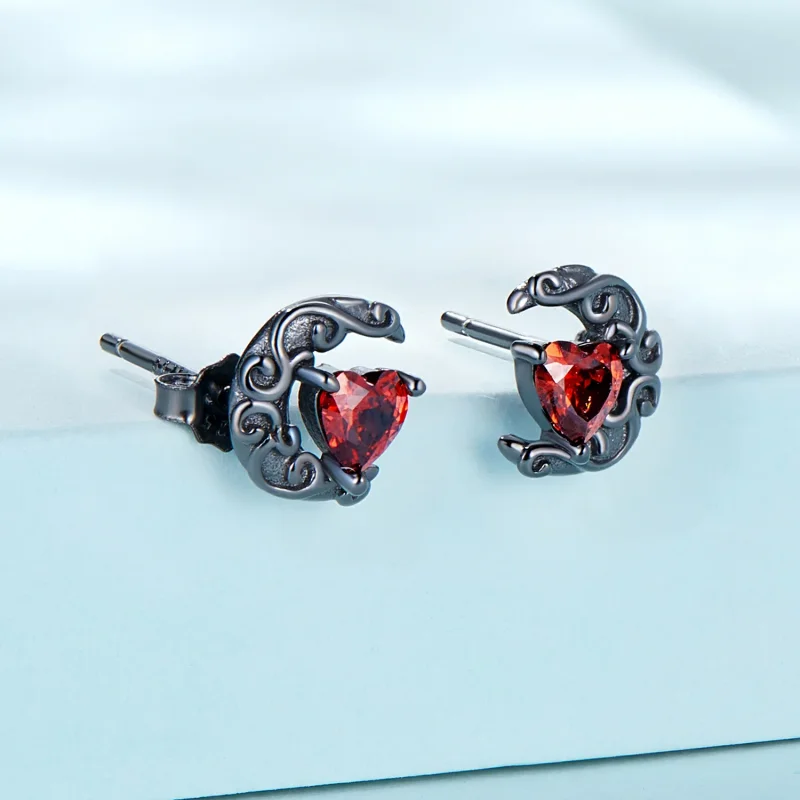 (slika za) Pandora Style Dark Night Moonlight Stud Uhani - SCE1519 - Ogled 2