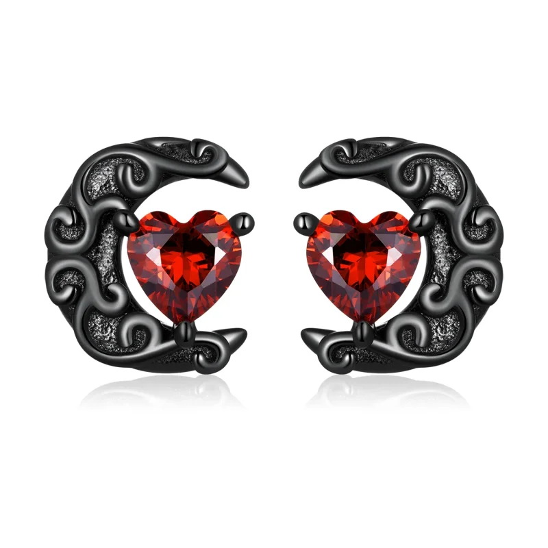 (slika za) Pandora Style Dark Night Moonlight Stud Uhani - SCE1519 - Slika izdelka
