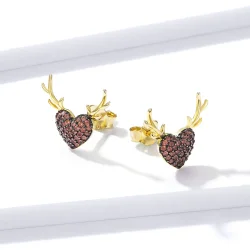 Pandora Style Deer Love Stud Uhani - BSE313