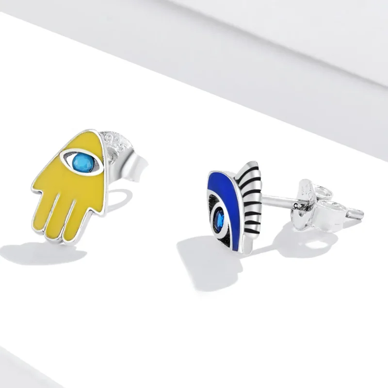 (slika za) Pandora Style Devil Eye Srečni komplet uhanov z žebljički - SCE1341 - Ogled 3