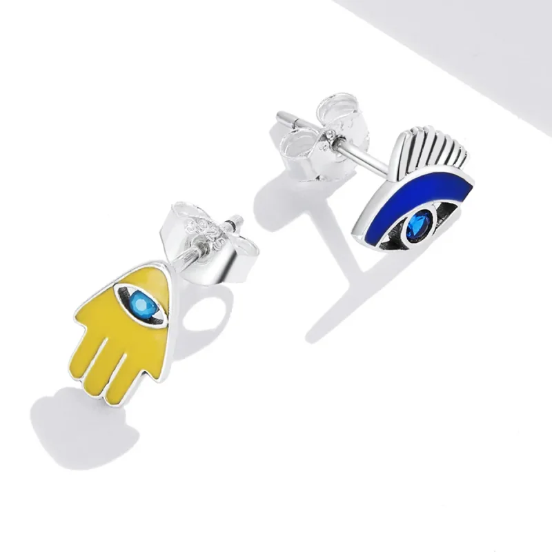 (slika za) Pandora Style Devil Eye Srečni komplet uhanov z žebljički - SCE1341 - Ogled 4