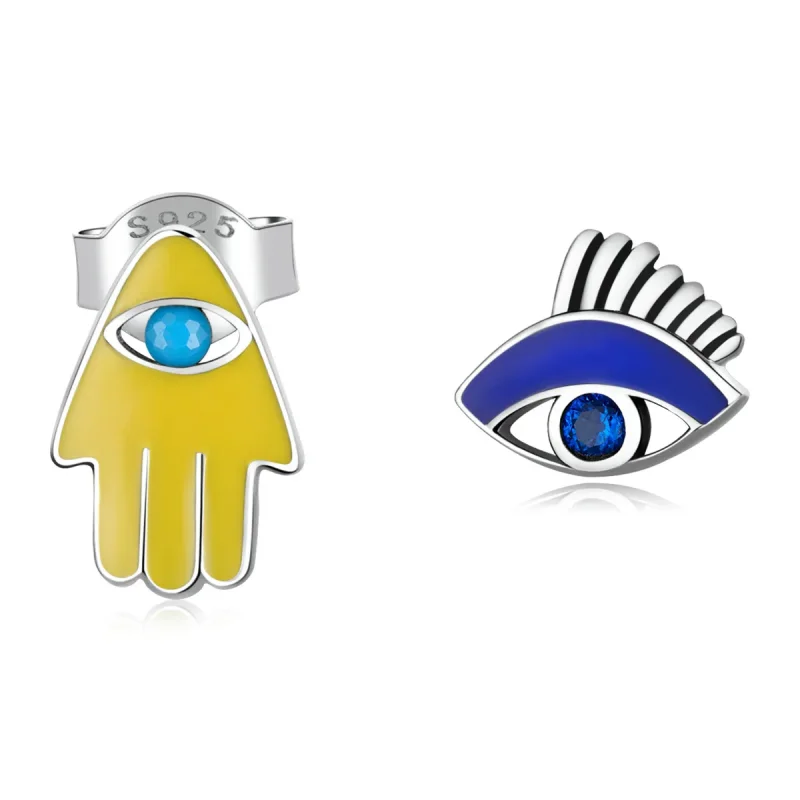 (slika za) Pandora Style Devil Eye Srečni komplet uhanov z žebljički - SCE1341