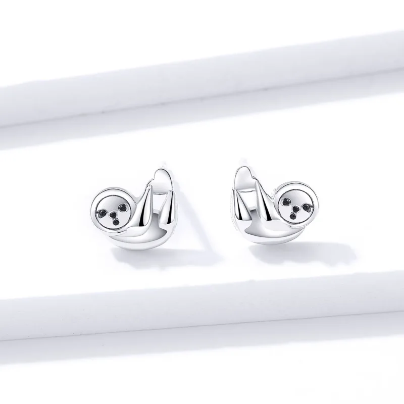 (slika za) Pandora Style Little Sloth Stud Uhani - BSE303 - Ogled 3