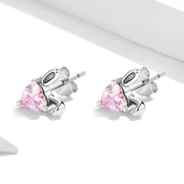 Pandora Style Love Rabbit Ears Uhani s čepki - SCE1365