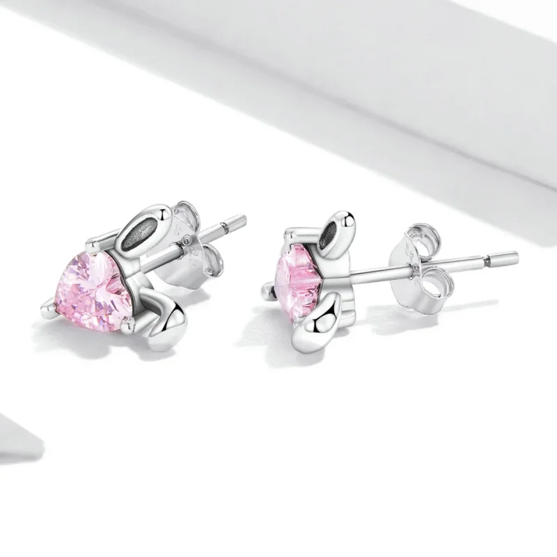 (slika za) Pandora Style Love Rabbit Ears Uhani s čepki - SCE1365 - Ogled 3
