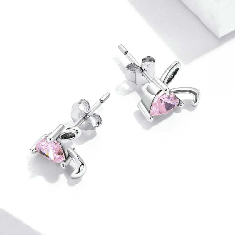 (slika za) Pandora Style Love Rabbit Ears Uhani s čepki - SCE1365 - Ogled 4