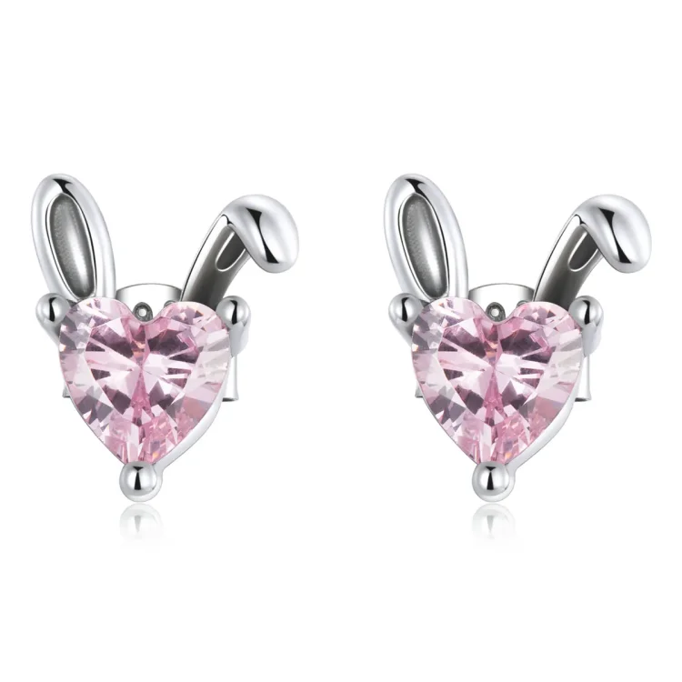 Pandora Style Love Rabbit Ears Uhani s čepki - SCE1365