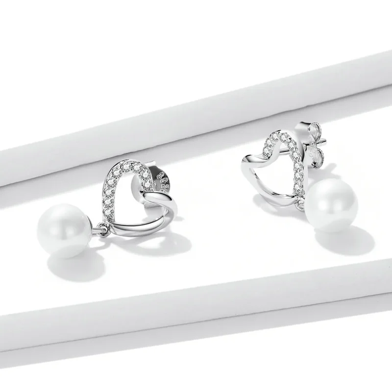 (slika za) Pandora Style Love Shell Beads – Elegantni uhani s čepki – BSE552 - Ogled 3
