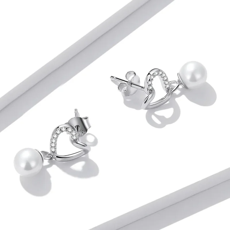 (slika za) Pandora Style Love Shell Beads – Elegantni uhani s čepki – BSE552 - Ogled 4