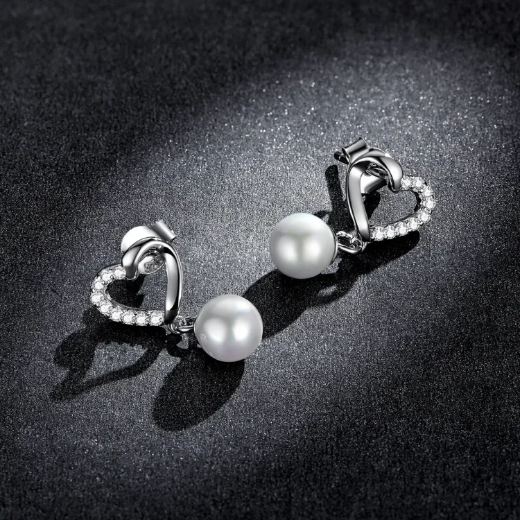 Pandora Style Love Shell Beads – Elegantni uhani s čepki – BSE552
