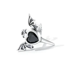 Pandora Style Love Wings Stud uhani - SCE1179-BK
