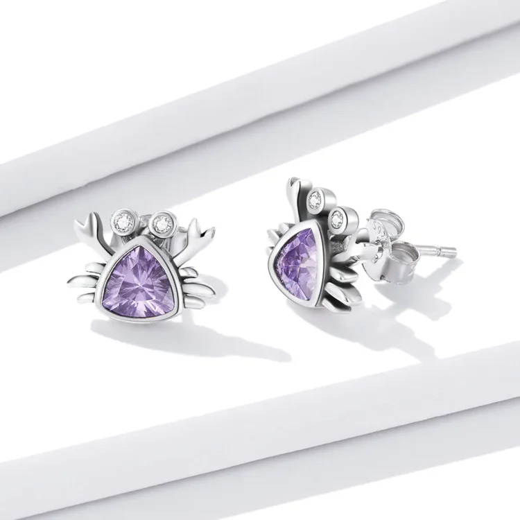 Pandora Style Mini Crab Stud Uhani - BSE572