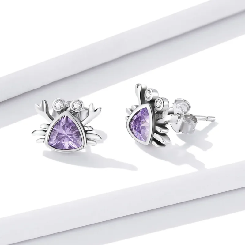 (slika za) Pandora Style Mini Crab Stud Uhani - BSE572 - Ogled 3
