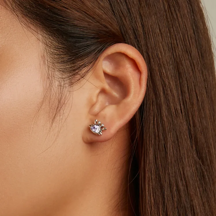 Pandora Style Mini Crab Stud Uhani - BSE572