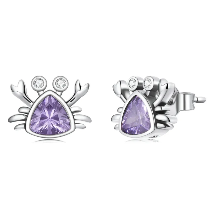 Pandora Style Mini Crab Stud Uhani - BSE572