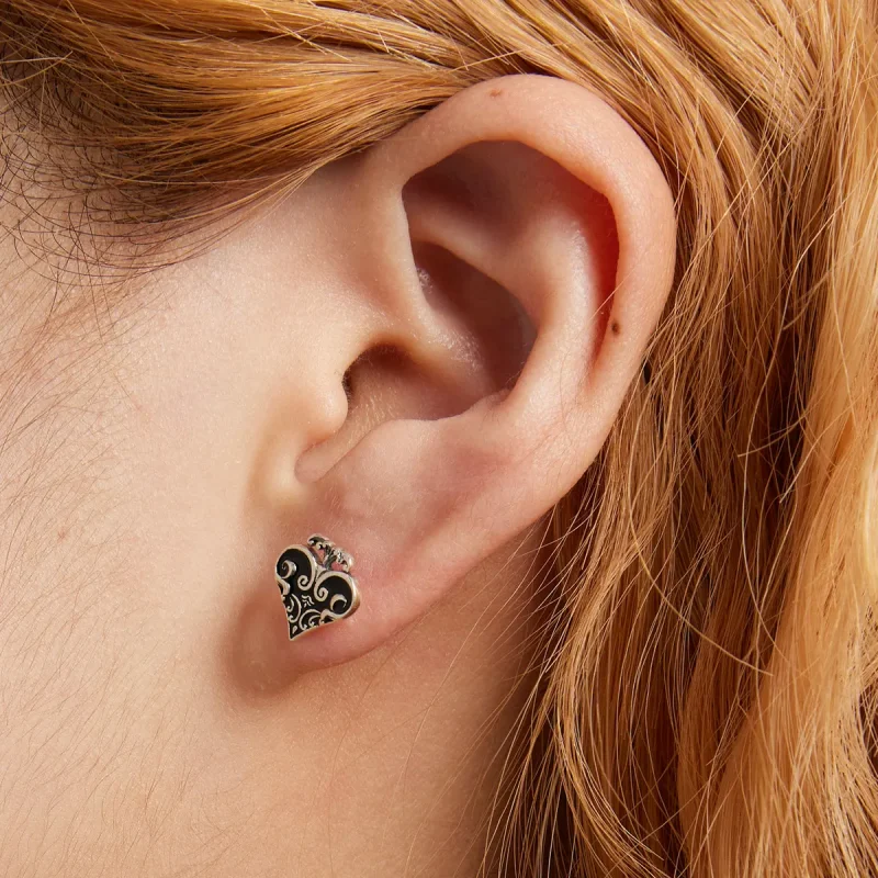 (slika za) Pandora Style Poker Hearts Stud Uhani - SCE1378 - Ogled 5