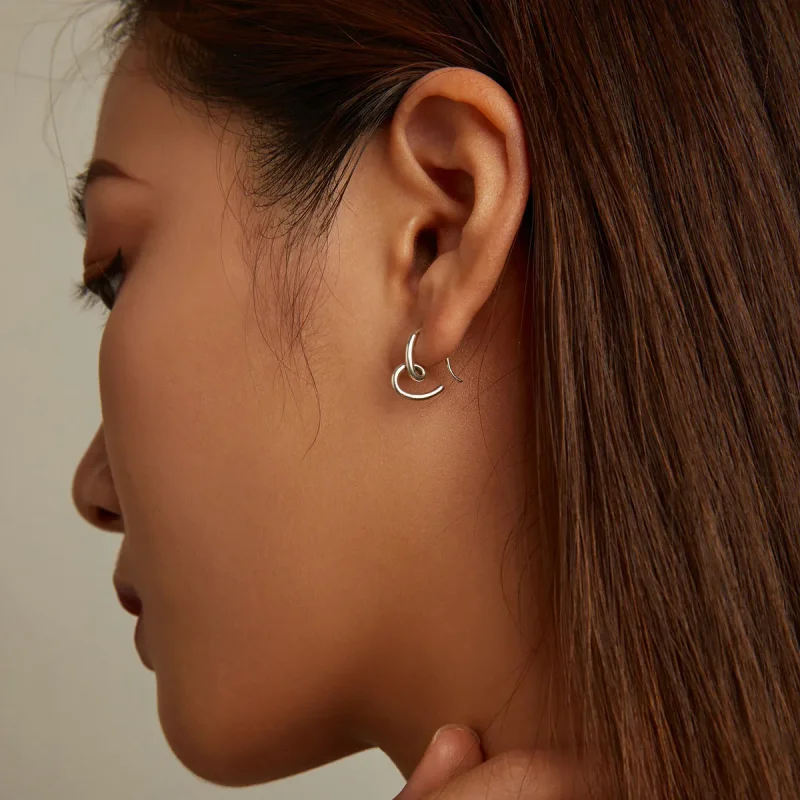 (slika za) Pandora Style Simple Love Stud uhani - SCE1333 - Ogled 6