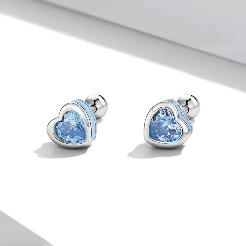 (slika za) Pandora Style Simple Love Stud uhani - SCE1352-LB - Ogled 2